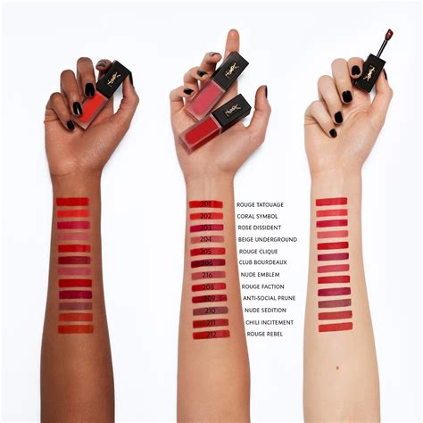 ysl tatouage couture matte stain swatch brown skin|tatouage couture velvet cream.